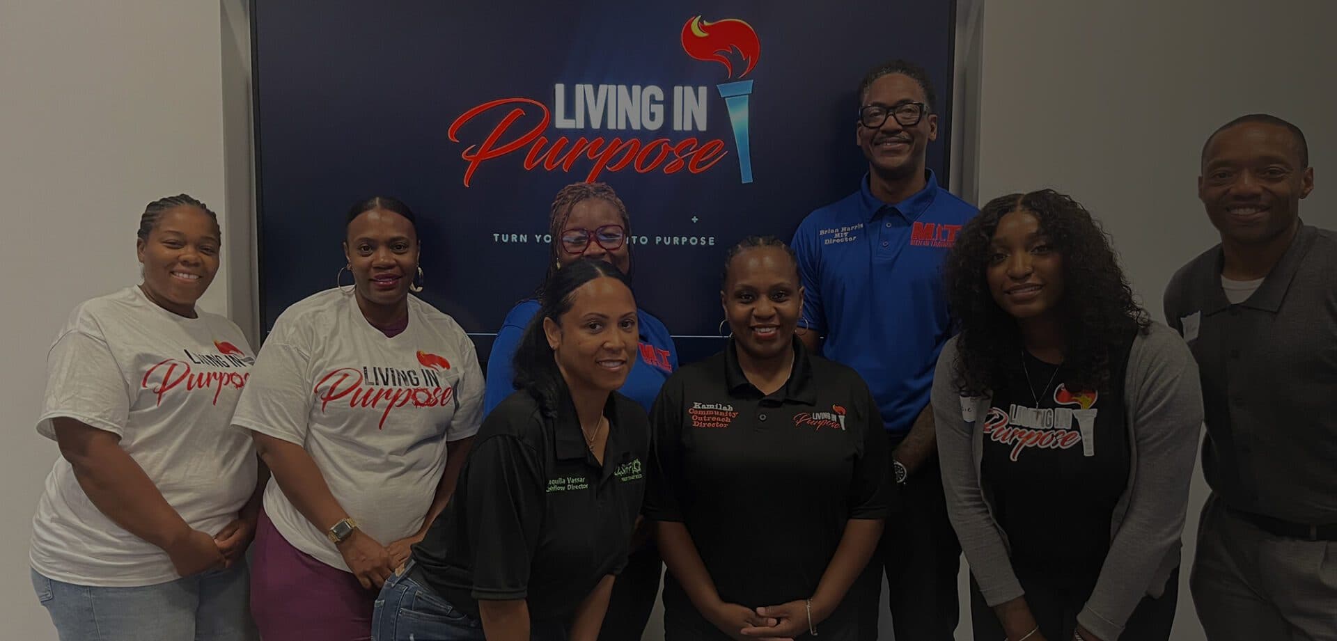 Living in Purpose team members gathered together in Augusta